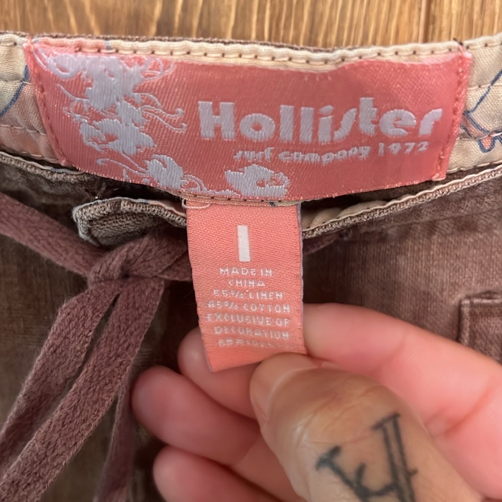 Vintage drawstring Hollister Women's Chocolate Mini Skirt size 1 - Picture 5 of 9